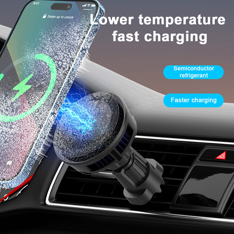 Q7 Semiconductor Cooling Car Air Vent 15W Magnetic Wireless Charger with RGB Light Q7 Semiconductor Cooling Car Air Vent 15W Magnetic Wireless Charger with RGB Light